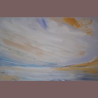 Space and sky- Beadnell Beach (85cm x 60cm)