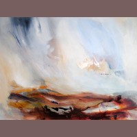 Wild day Cheviot Hills -flying out for winter 80x60cm